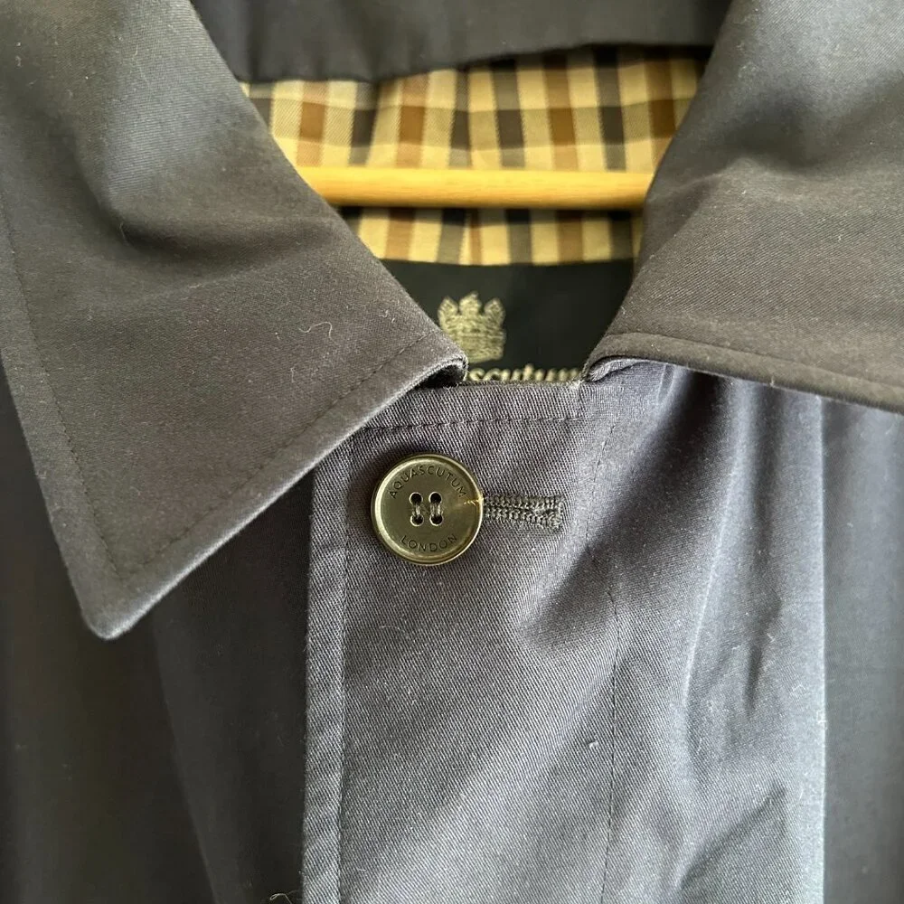Aquascutum Navy Trench coat Size 48
